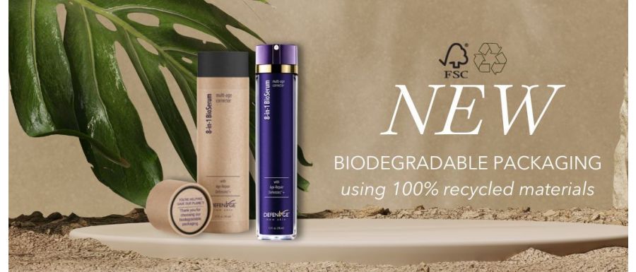 DefenAge Skincare Introduces New Biodegradable Packing 