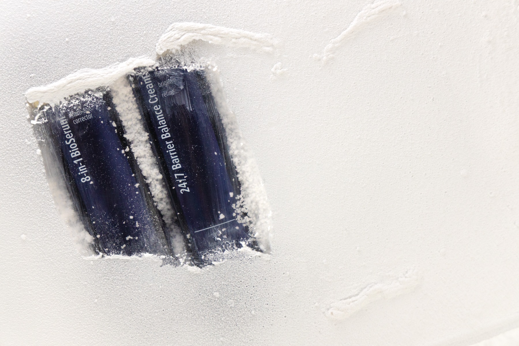 DefenAge Power Pair: 24/7 Barrier Balance Cream and 8-in-1 BioSerum in the snow